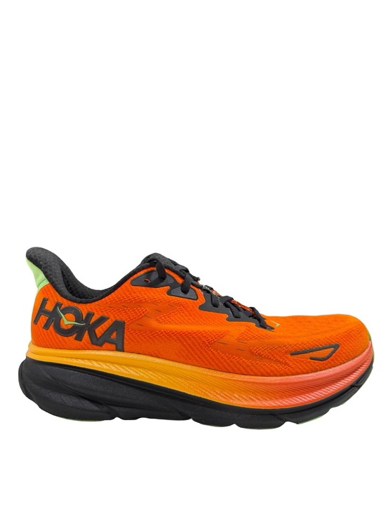 Hoka Clifton 9 Shoes Mens Sz 11 D Flame Vibrant Orange Road Running Max Support main image 6